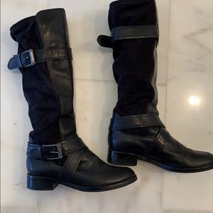Cole haan high boots military buckles